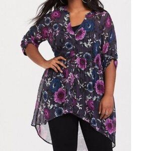 Torrid Purple Floral Lexie Top